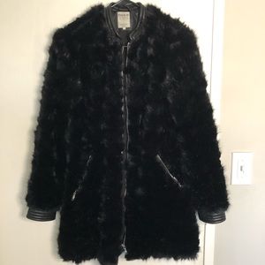Zara black faux fur